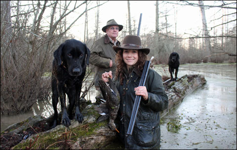 LL and Goose first duck hunt