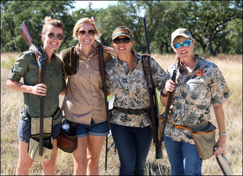 The Quest of McKenna Quinn to Make the Perfect Upland Shirt for Women 6 Amber Haynes Amye Brown Sara Malouf Leslie Turnbow at a charity sporting clays shoot