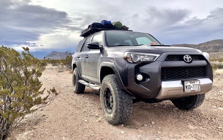 In order to pack enough gear to last them for three days and four nights, David and Mark utilized a roof rack and a rear cargo rack.