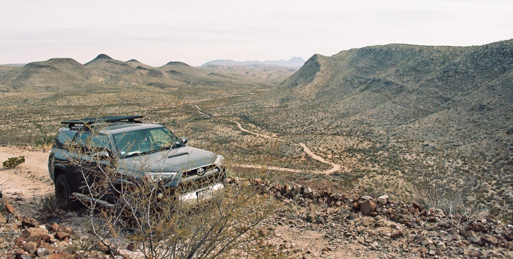 Backcountry hunting in West Texas calls for four-wheel drive, heavy-duty tires, and determination.