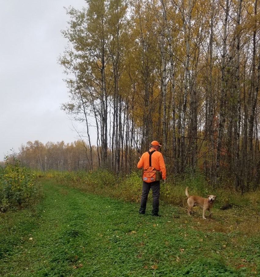 A hunter using Snaptail Hunter Walking Trail at UPM Blandin.