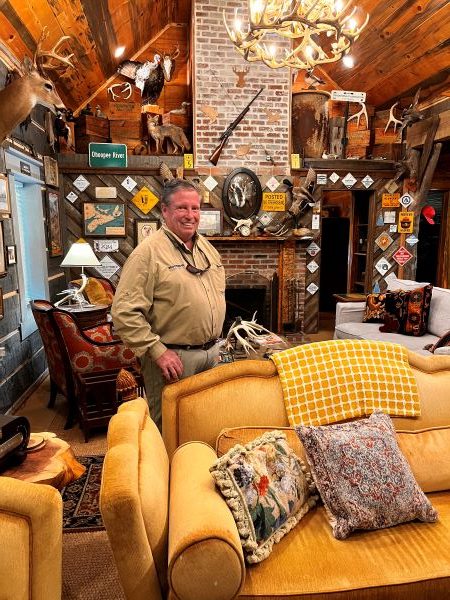 Phillip Jennings in the lodge of the Broomsedge Rod & Gun Club.