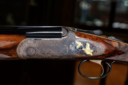 Connecticut Shotgun Mfg. Co. Upholds Tradition With Its RSP Roundbody Bird Gun 5 This petite scroll with gold birds is one of the engraving options available on the RSP.