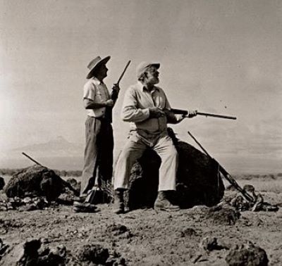 Ernest Hemingway wingshooting in Africa (photo: John F. Kennedy Library).