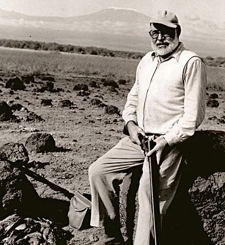 Ernest Hemingway wingshooting in Africa (photo: John F. Kennedy Library).