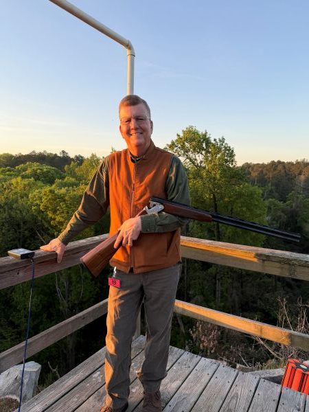 The author with a Fausti CLASS at Elbert County Gun Club’s sporting clays course.