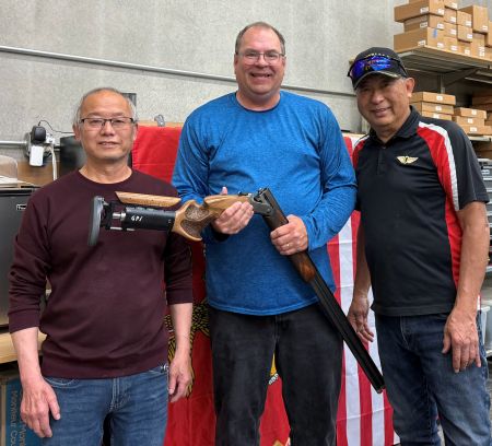 A Scientific Quest for Zero Recoil Leads a Physicist to Silicon Valley’s Grip+ 15 With the finished Grip+ stock installed on my Blaser F16, I stand with Sai Chang and Chuck Poon at the Grip+ facility in Hayward, California. Sai and Chuck fixed the gun fit, corrected the geometry, and delivered a stock that now shoots where I am looking. From here, the responsibility shifts back to the shooter: learning the new sight picture, trusting the corrected point of impact, and figuring it out on the course.