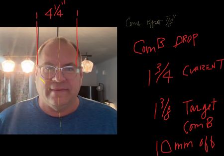 A Scientific Quest for Zero Recoil Leads a Physicist to Silicon Valley’s Grip+ 4 Measurements from the online fitting session. Sai Chang uses modern tools and techniques to accurately measure my shape and the needed stock dimensions. The big one here was the need to take 1 cm (10 mm) off of the comb.